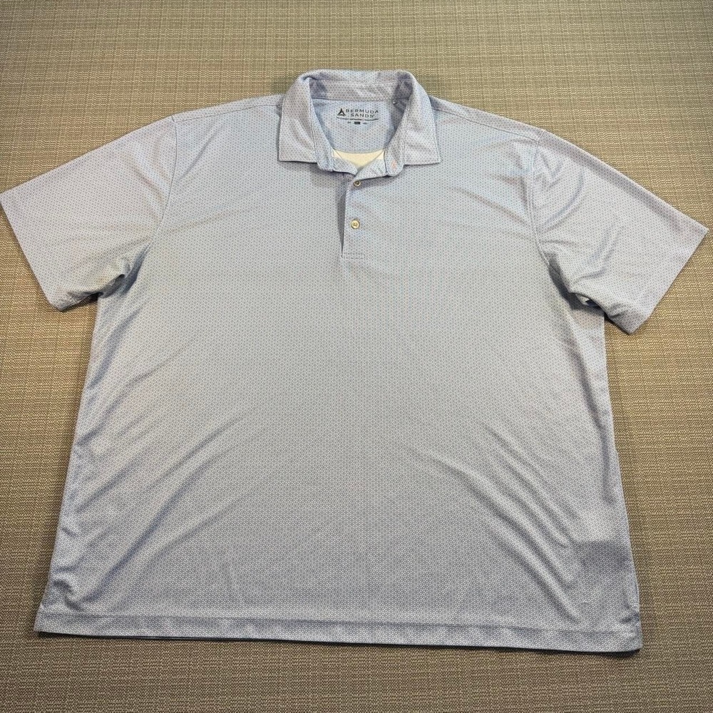 Bermuda Sands Men's 2XL Blue & White Golf Polo Shirt.